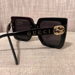 New GUCCI GG8932 64 11-149 Cat Eye, Square Sunglasses Brand Logo Black